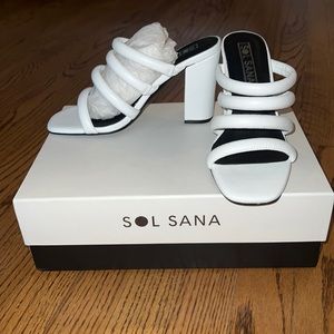 NEVER WORN Sol Sana White leather High-Heels. Size 38